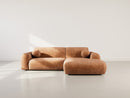 Louise - Corner Sofa - 4 Seater - Textured Velvet - Terracotta