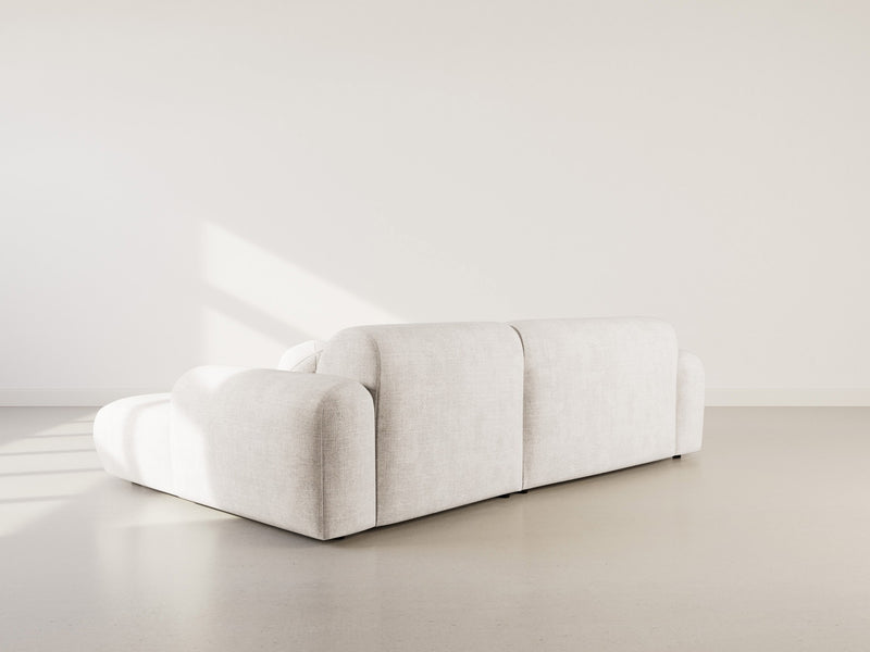 Louise - Corner Sofa - 4 Seater - Textured Velvet - Beige