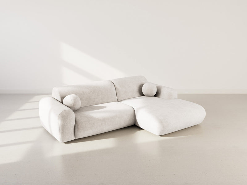 Louise - Corner Sofa - 4 Seater - Textured Velvet - Beige