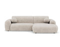 Louise - Sofá Rinconera De 4 Plazas - Terciopelo Texturizado - Beige