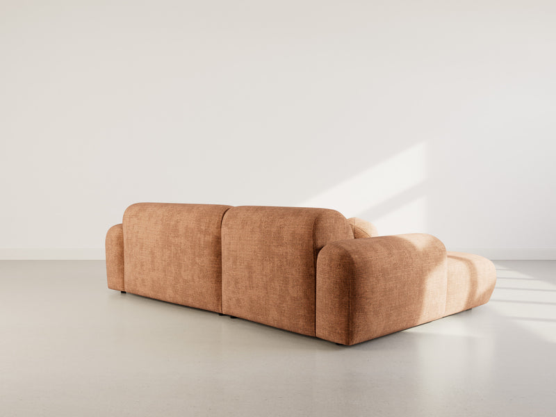 Louise - Corner Sofa - 4 Seater - Textured Velvet - Terracotta