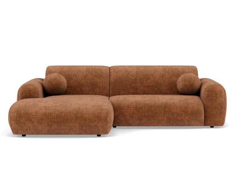 Louise - Corner Sofa - 4 Seater - Textured Velvet - Terracotta