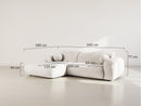 Louise - Corner Sofa - 4 Seater - Textured Velvet - Beige