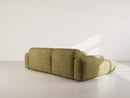Louise - Sofá esquinero - 4 plazas - Terciopelo texturizado - Verde caqui