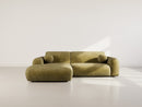 Louise - Sofá esquinero - 4 plazas - Terciopelo texturizado - Verde caqui