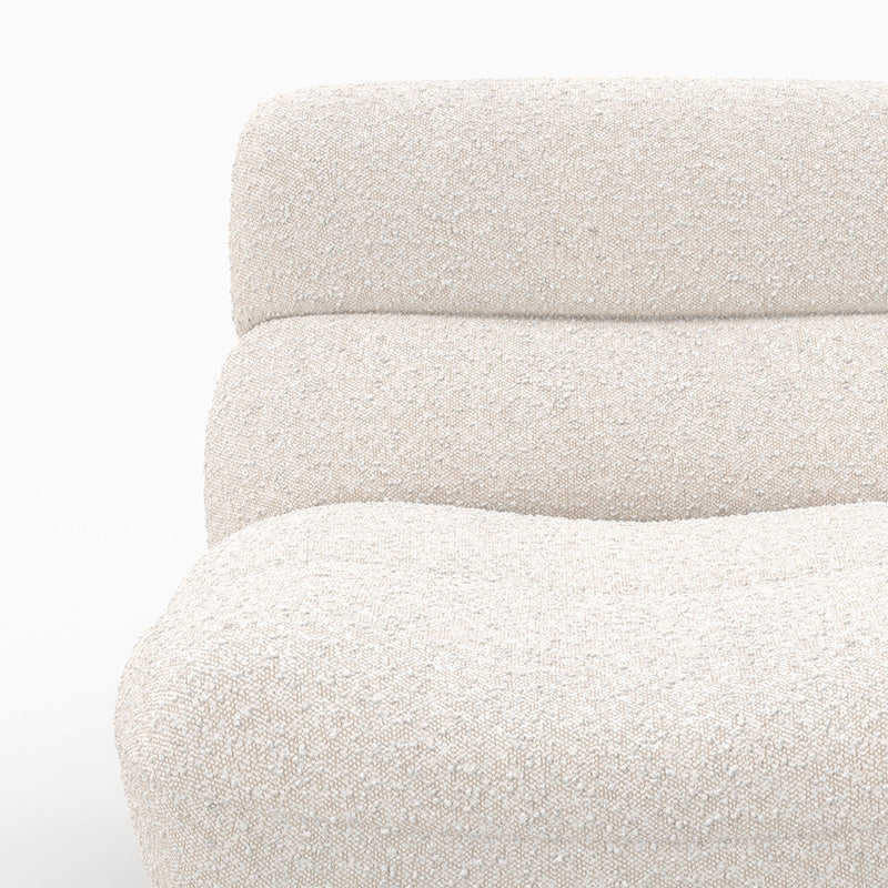 Fauteuil Teddy en tissu bouclé blanc