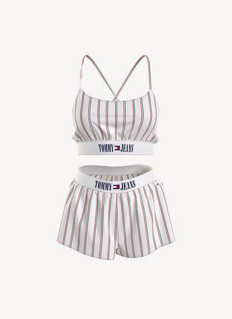 Tommy Hilfiger - Ensemble De Pyjama - Blanc Rayé - Femme