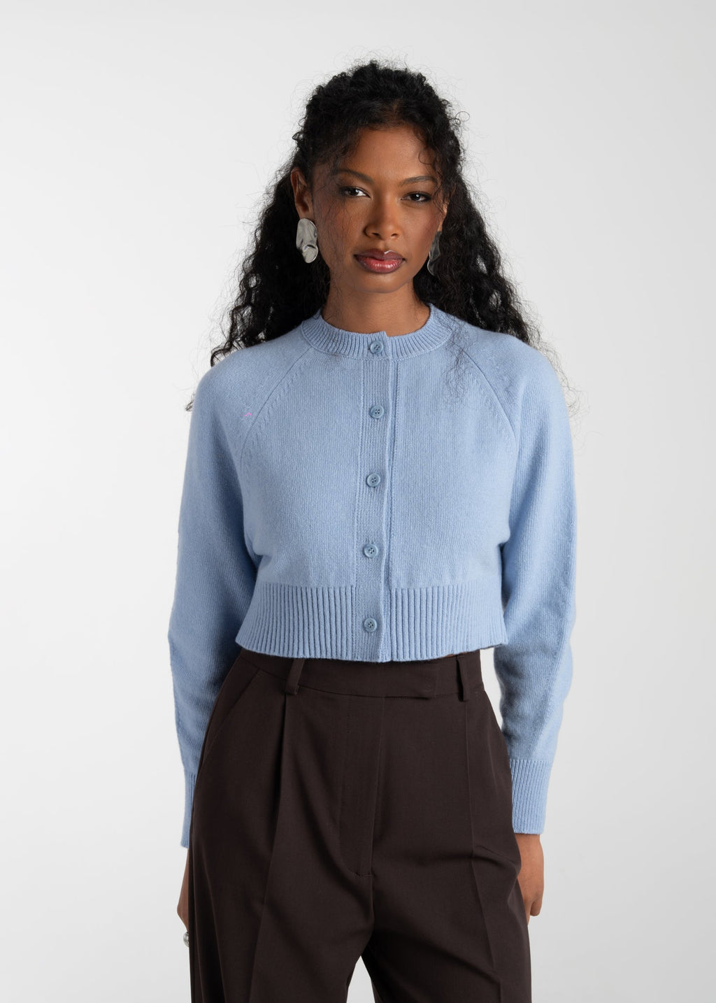 Cardigan Emily Merino Wool - Baby Blue