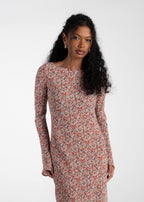 Robe Juliette Bias Cut Bell Sleeve Maxi – Red Floral