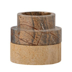 Dalin - Set of 8 Tealight Holders and Candlesticks - Brown - Sandstone
