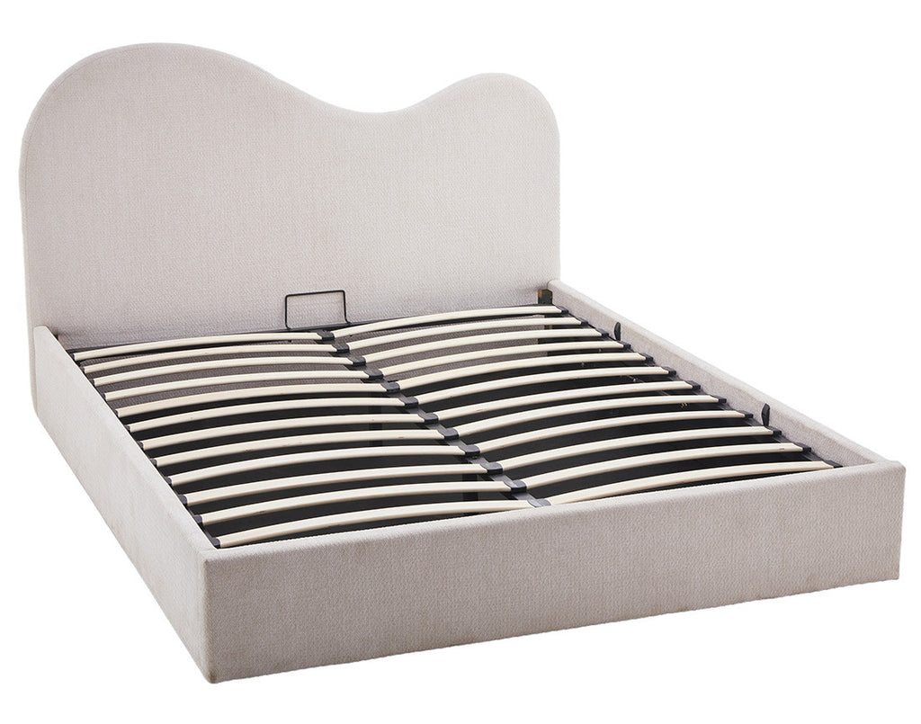Lucas - Cama Con Arcón - Terciopelo Texturizado - Beige