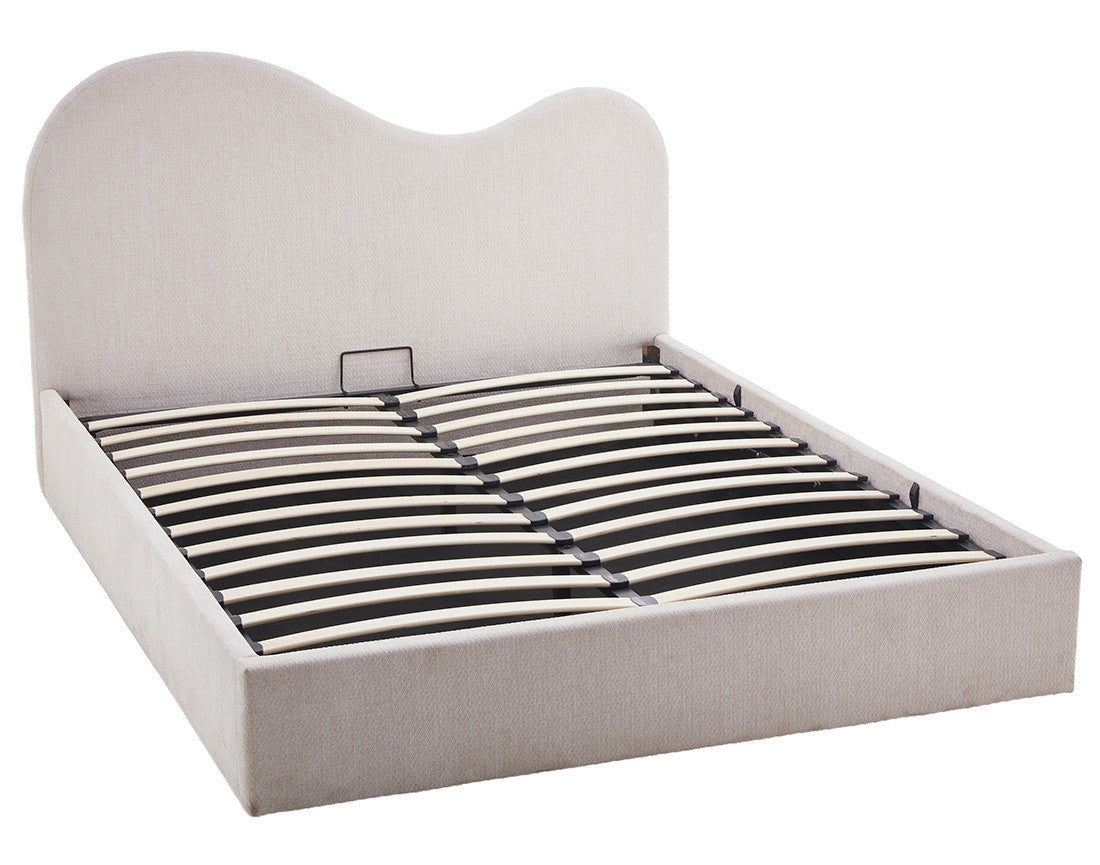 Lucas - Cama Con Arcón - Terciopelo Texturizado - Beige