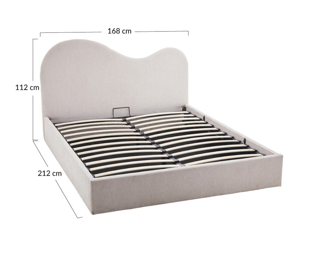 Lucas - Cama Con Arcón - Terciopelo Texturizado - Beige