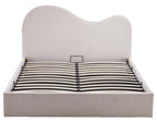 Lucas - Cama Con Arcón - Terciopelo Texturizado - Beige