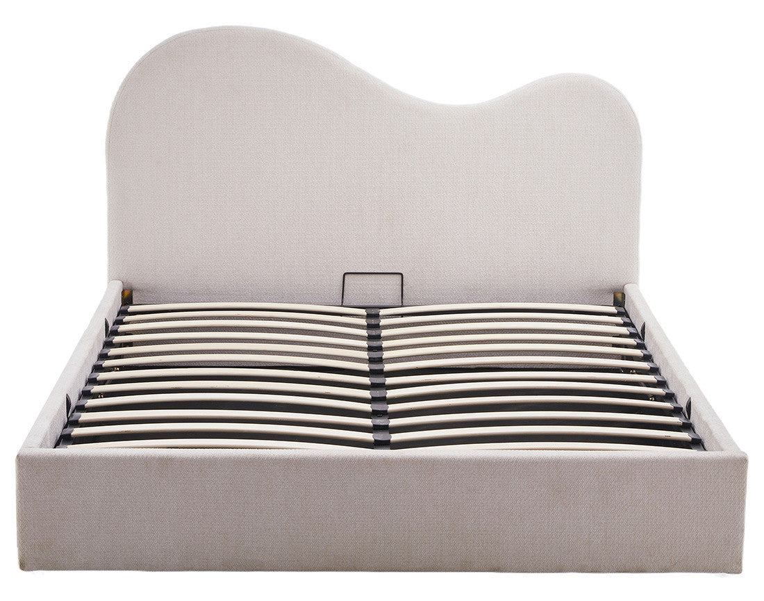 Lucas - Cama Con Arcón - Terciopelo Texturizado - Beige