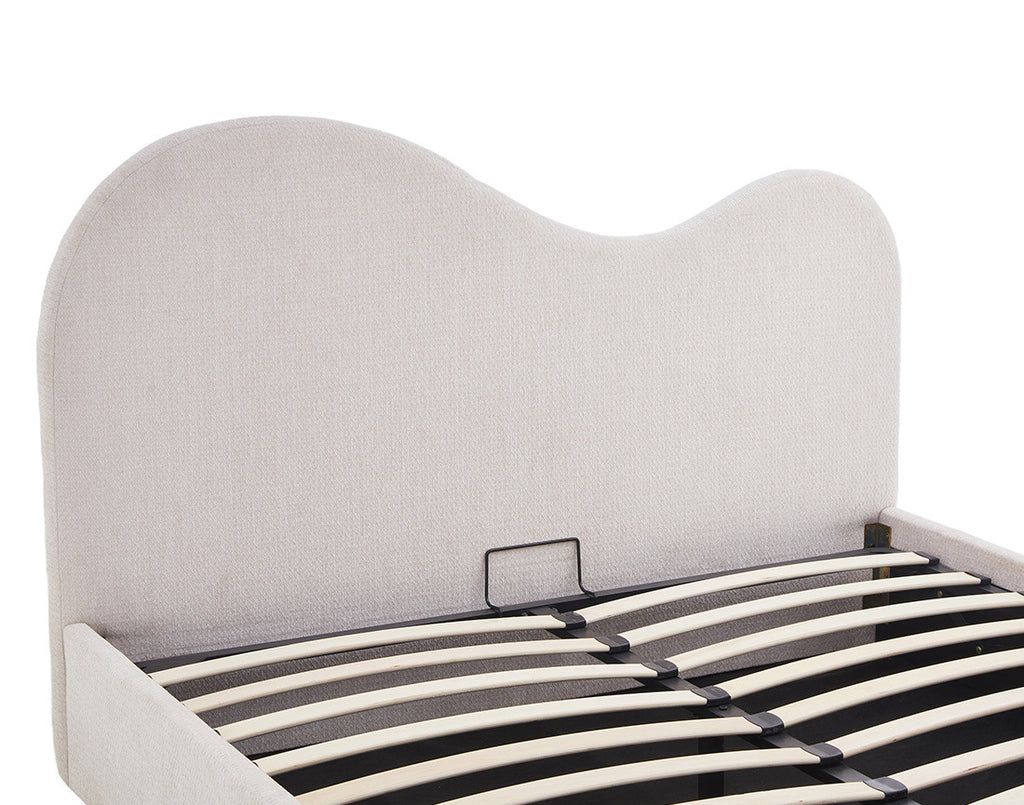 Lucas - Cama Con Arcón - Terciopelo Texturizado - Beige