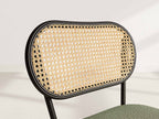 Luciano - Lot De 2 Chaises Cannage Dossier Arrondi - Tissu Bouclette - Vert Kaki
