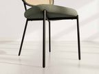 Luciano - Lot De 2 Chaises Cannage Dossier Arrondi - Tissu Bouclette - Vert Kaki