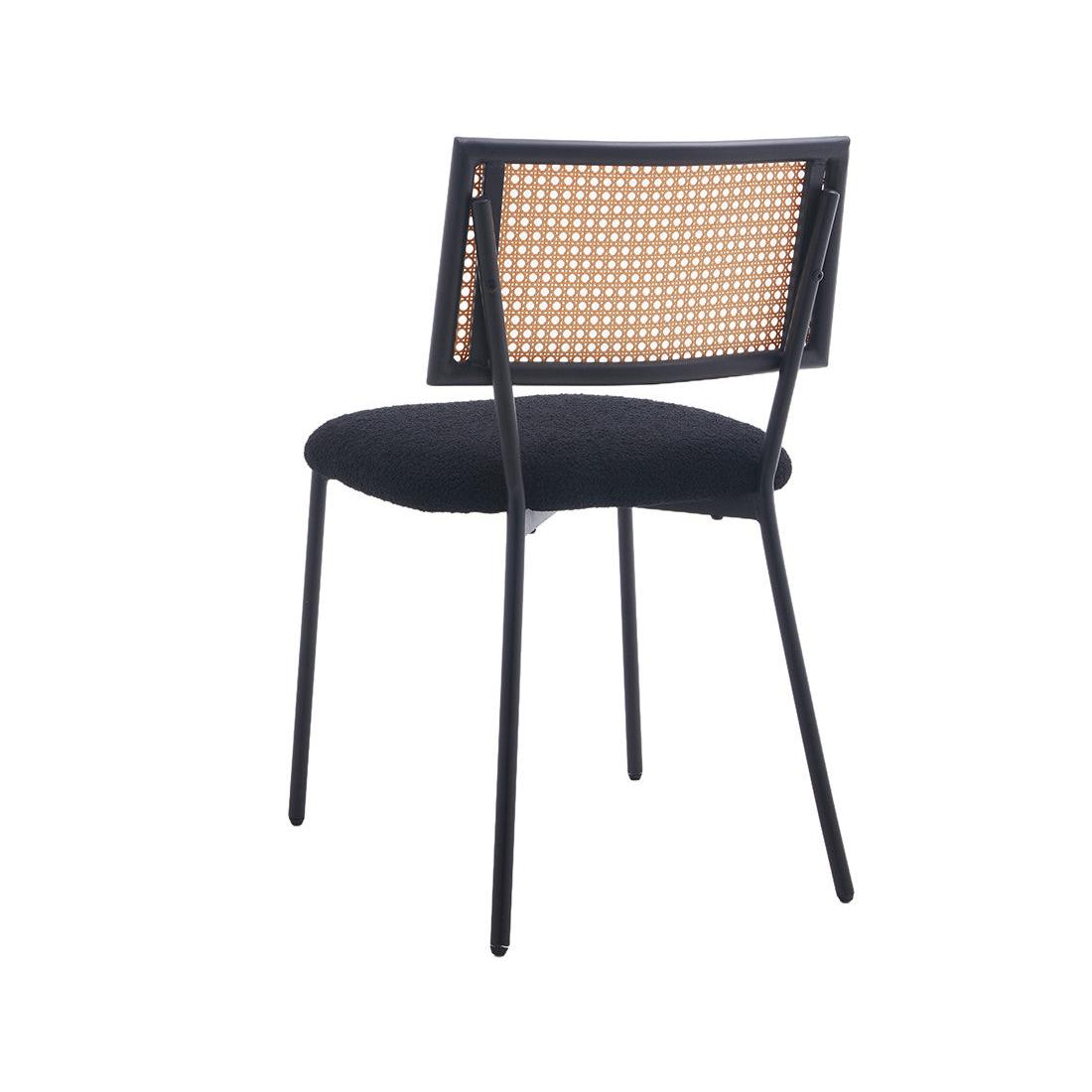 Luciano - Lote De 2 Sillas - Tejido Bouclé - Negro