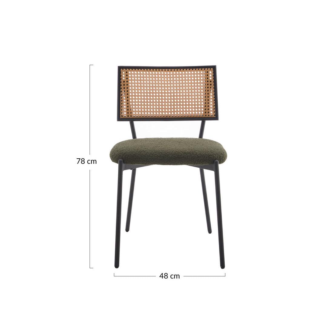 Luciano - Pack De 2 Sillas - Tejido Borreguito - Verde Caqui