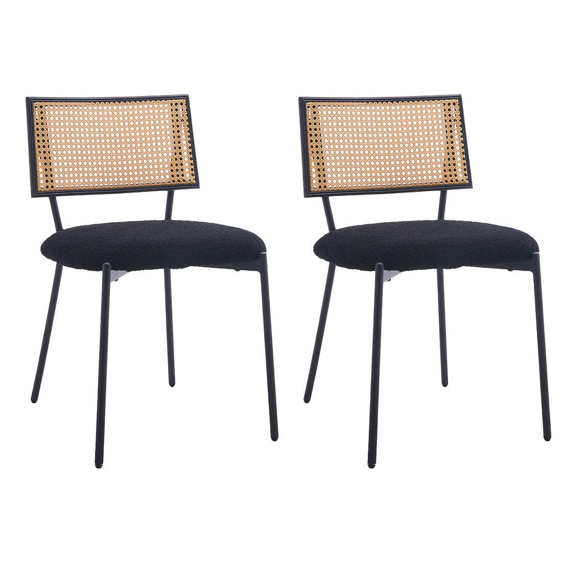 Luciano - Lote De 2 Sillas - Tejido Bouclé - Negro
