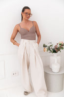 LUCIEN Écru - Pantalon À Pinces