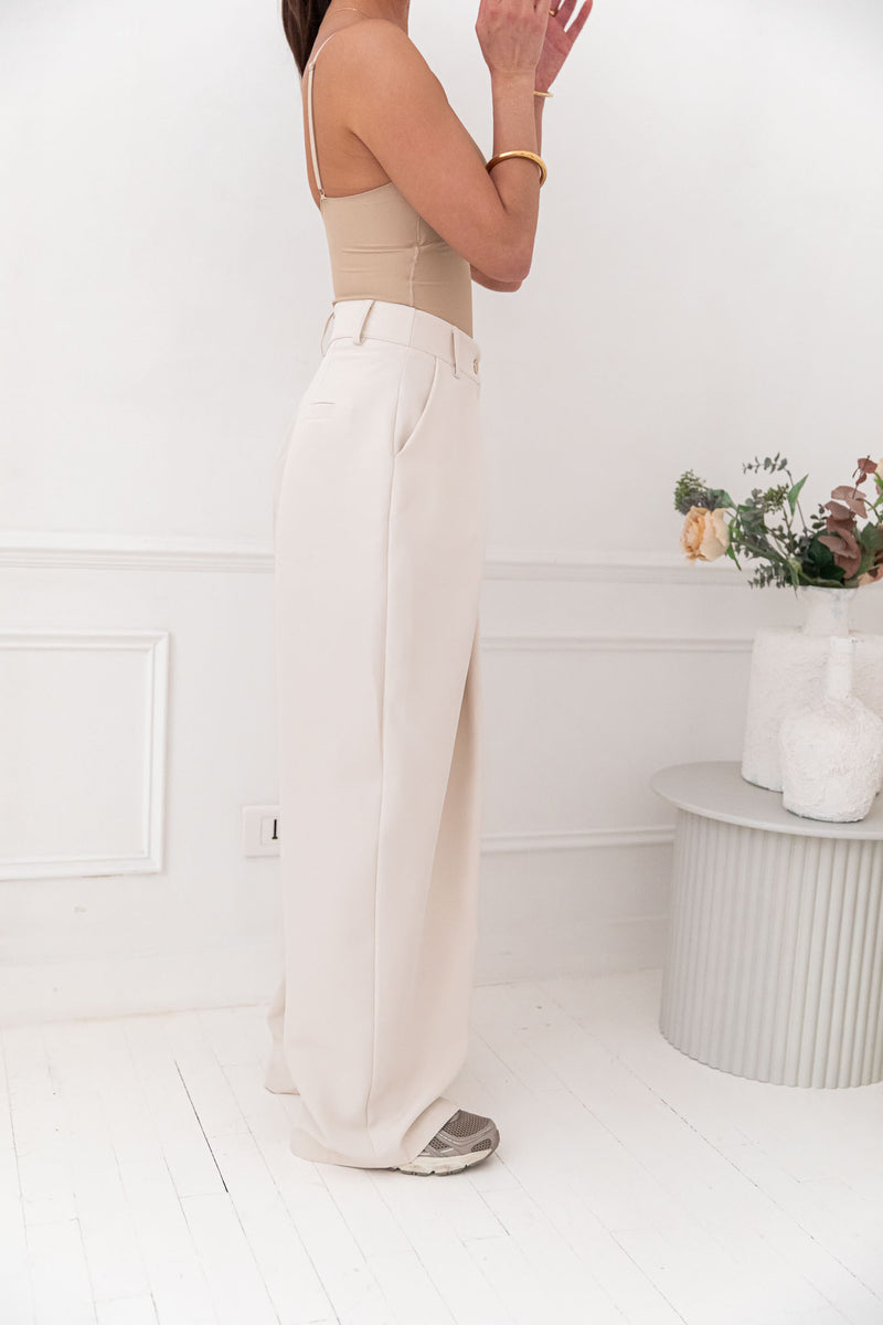LUCIEN Écru - Pantalon À Pinces