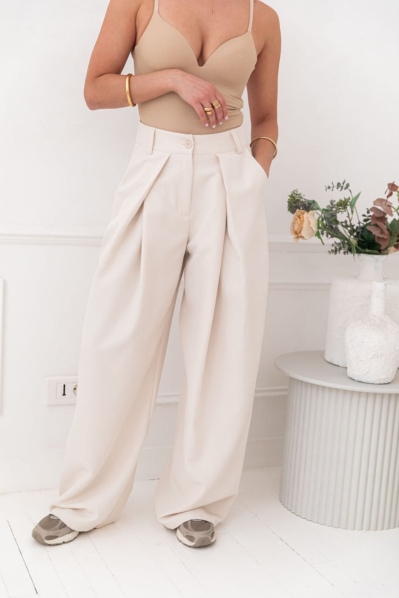 LUCIEN Écru - Pantalon À Pinces