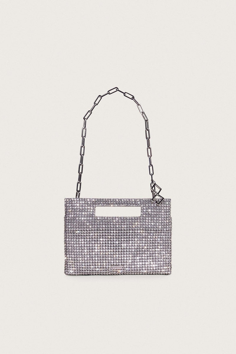 Mini Sac À Bandoulière En Strass Lucinda - Transparent