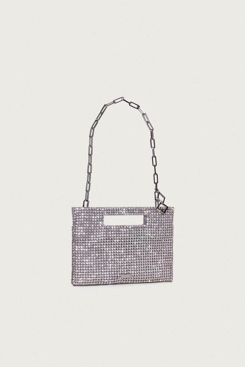 Mini Sac À Bandoulière En Strass Lucinda - Transparent