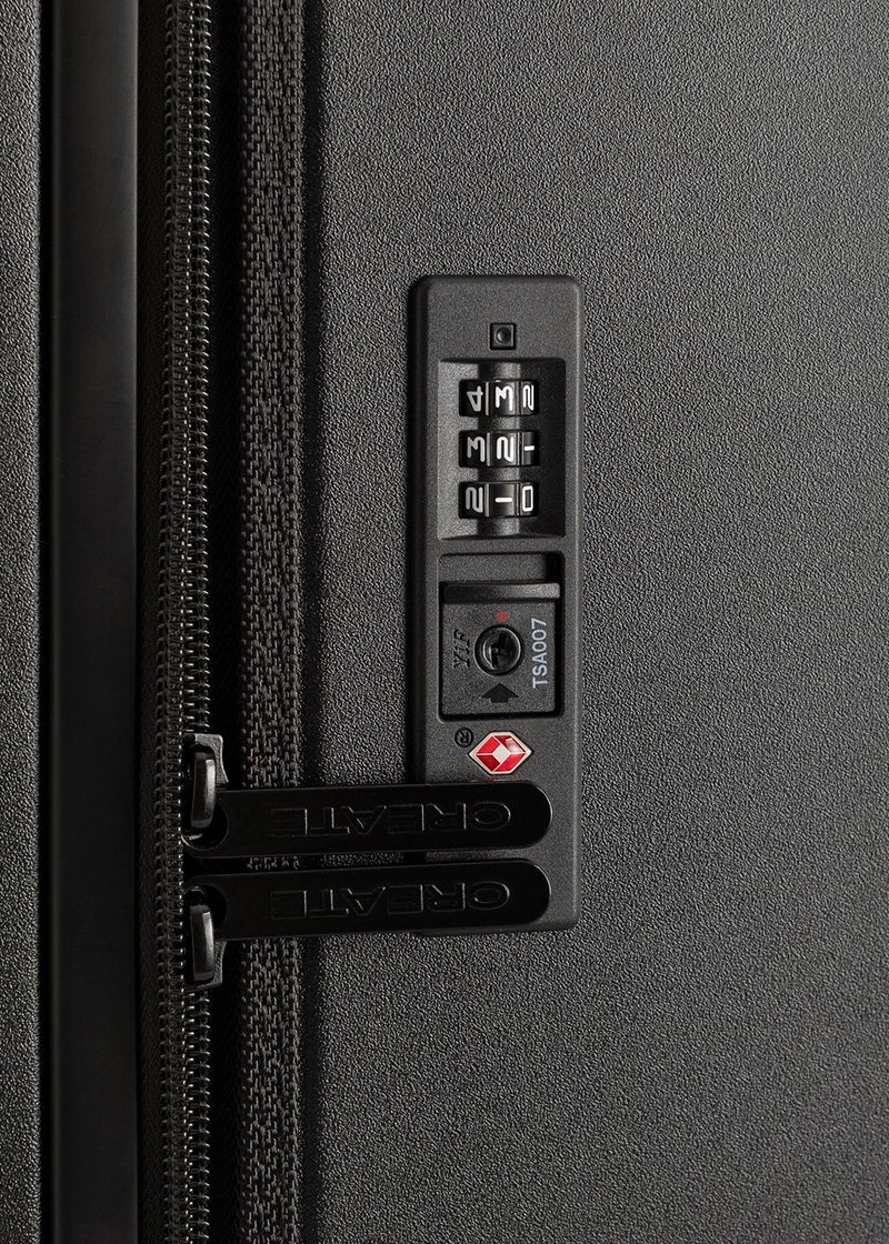 Luggage Studio Foldable - Rigid Foldable Polycarbonate Cabin Suitcase with TSA Lock & Multi-Directional Wheels - Black