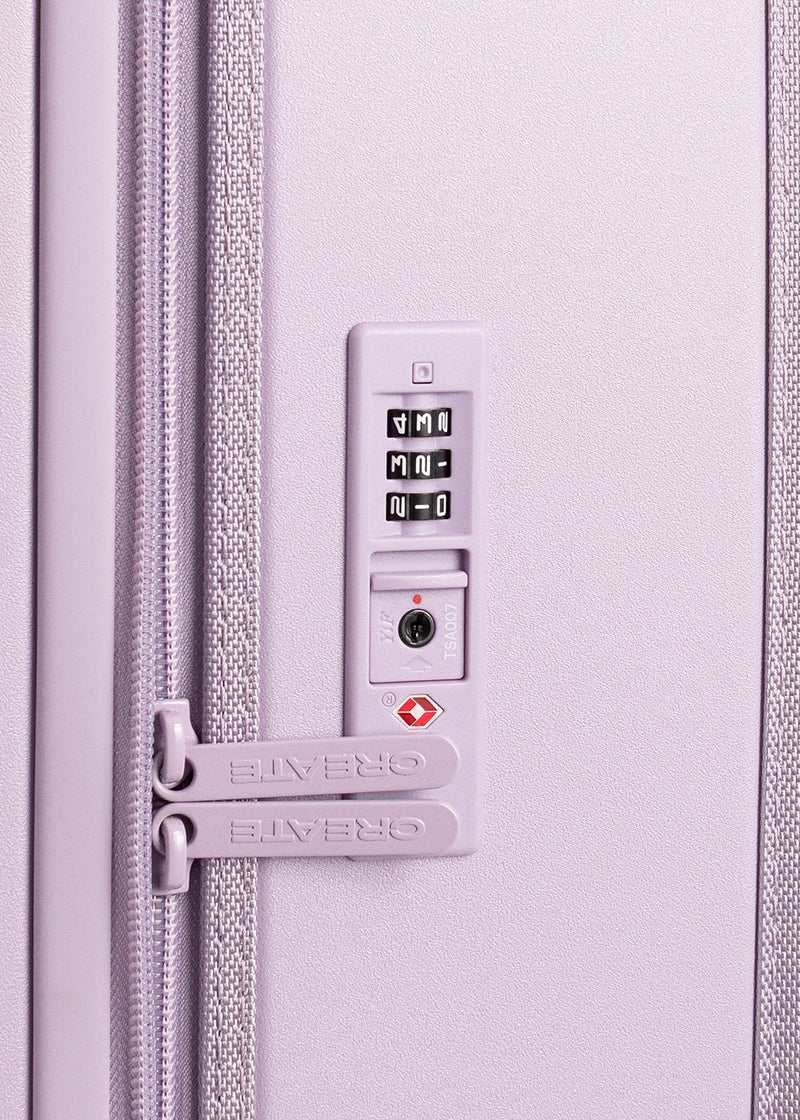 Luggage Studio Foldable - Rigid Foldable Polycarbonate Cabin Suitcase with TSA Lock & Multi-Directional Wheels - Lavender