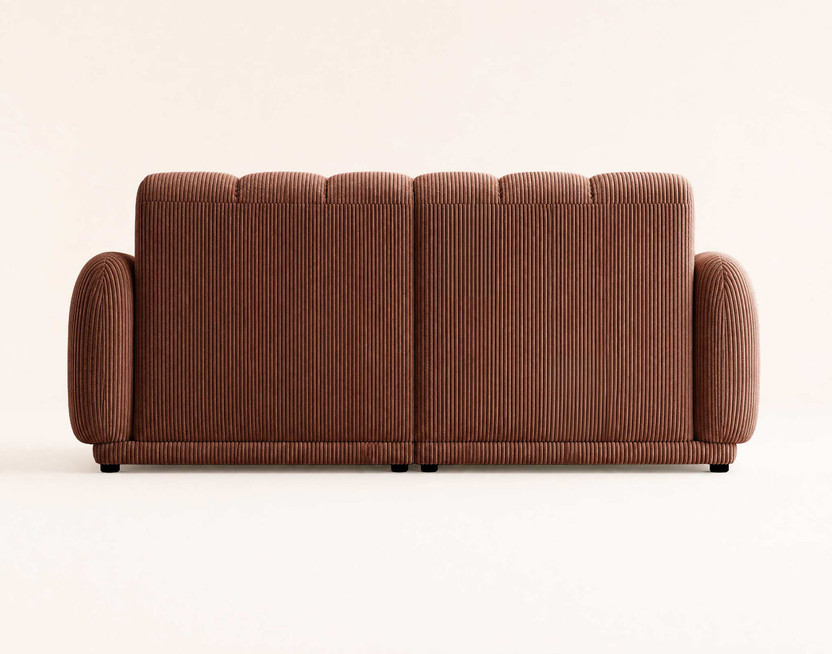 Luigi - 3-Seater Straight Sofa - Corduroy - Terracotta