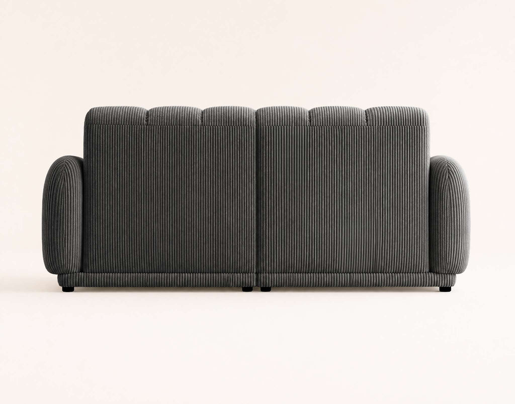 Luigi - Straight 3-Seater Sofa - Corduroy - Grey