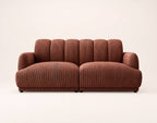 Luigi - 3-Seater Straight Sofa - Corduroy - Terracotta