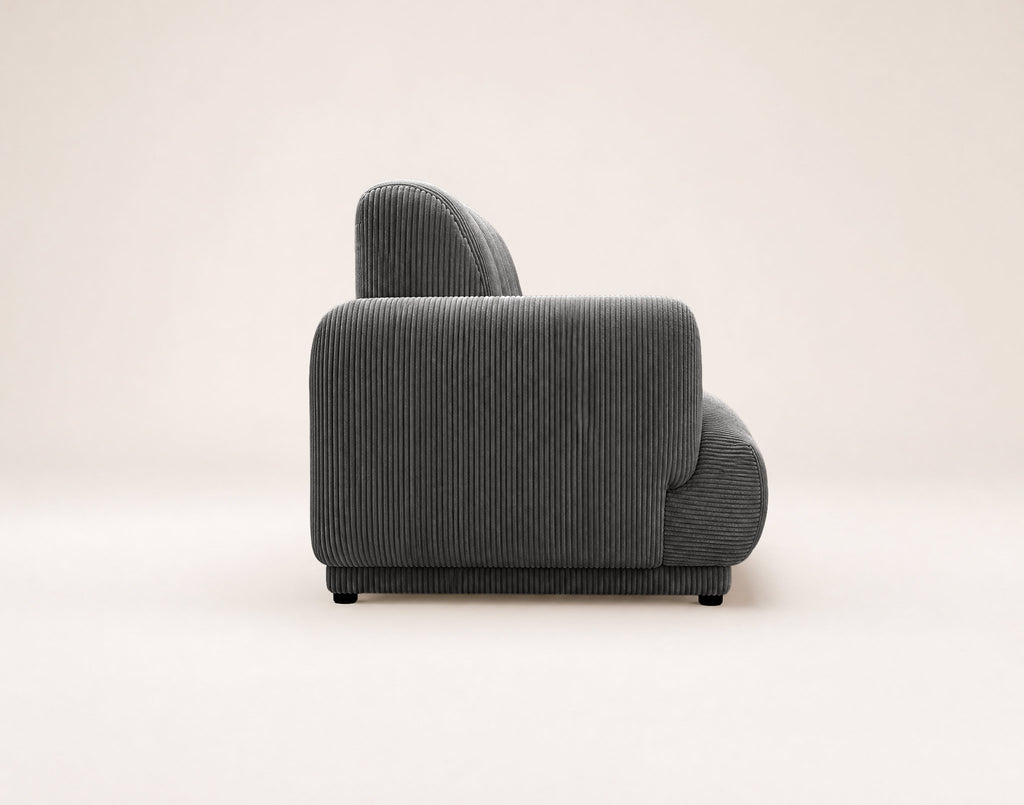 Luigi - Straight 3-Seater Sofa - Corduroy - Grey