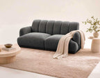 Luigi - Straight 3-Seater Sofa - Corduroy - Grey
