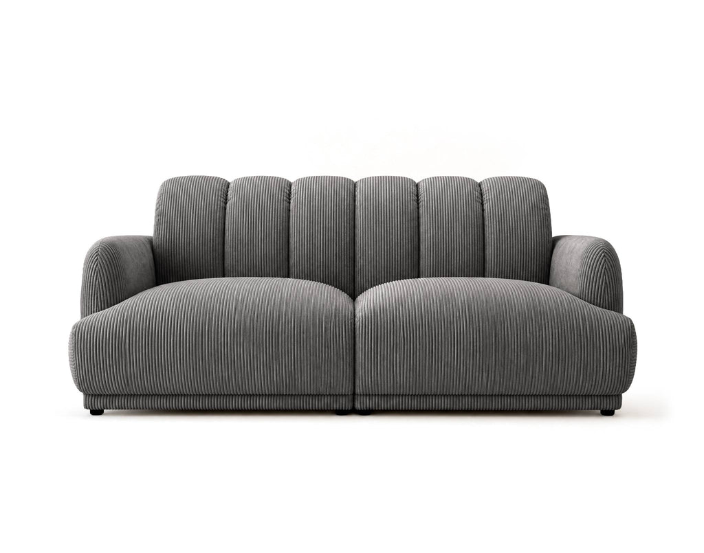 Luigi - Straight 3-Seater Sofa - Corduroy - Grey