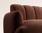 Luigi - 3-Seater Straight Sofa - Corduroy - Terracotta
