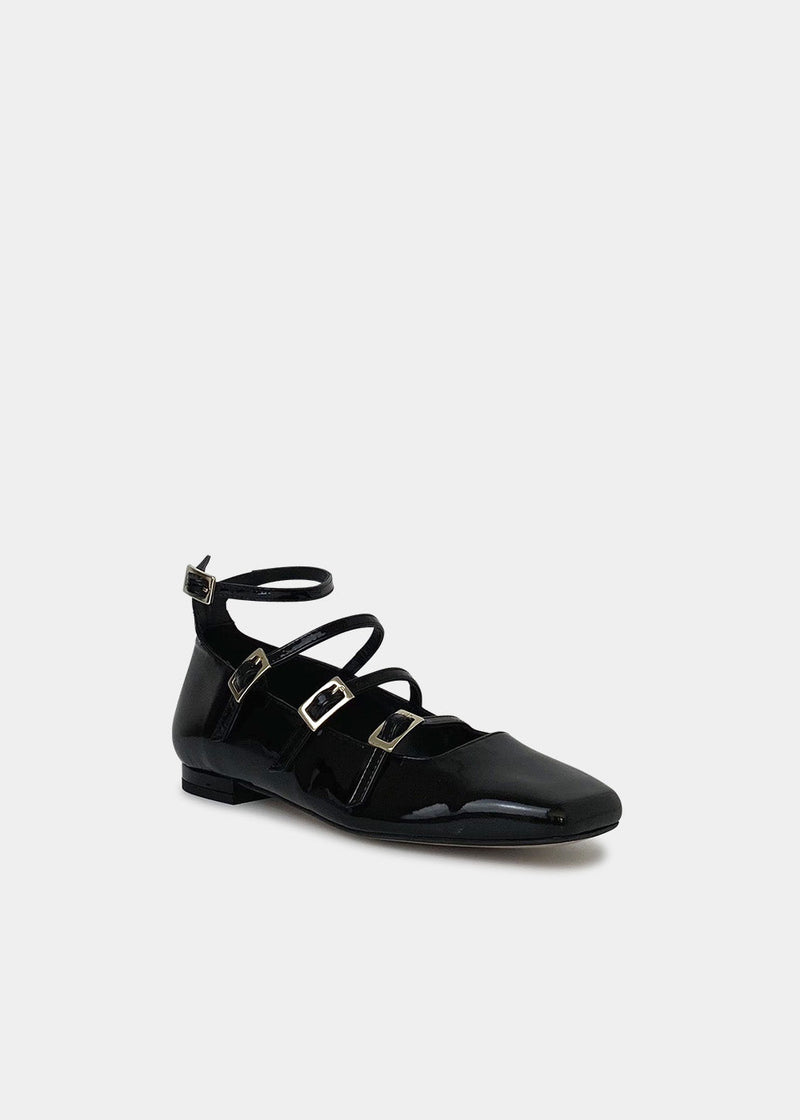 Babies Alohas Luke - Cuir Vernis Noir