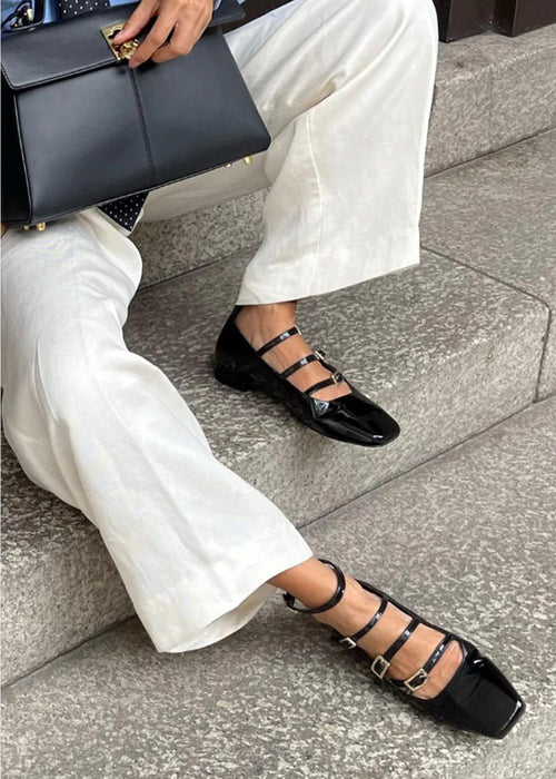 Babies Alohas Luke - Cuir Vernis Noir