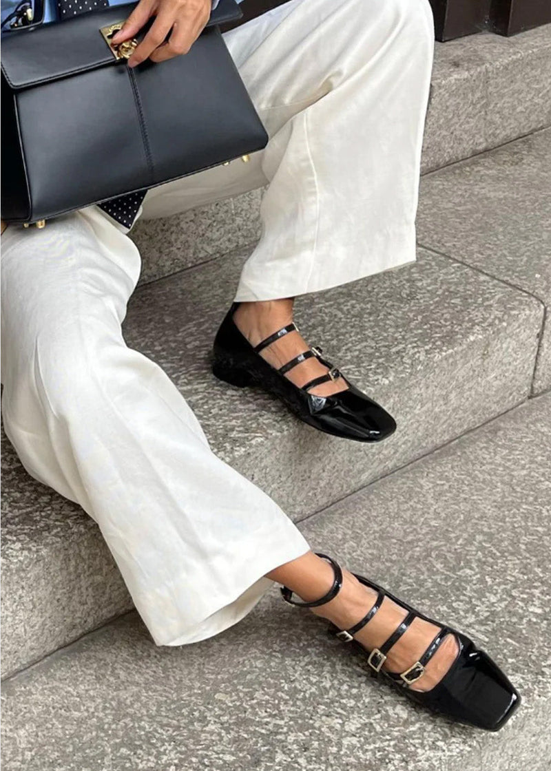 Babies Alohas Luke - Cuir Vernis Noir