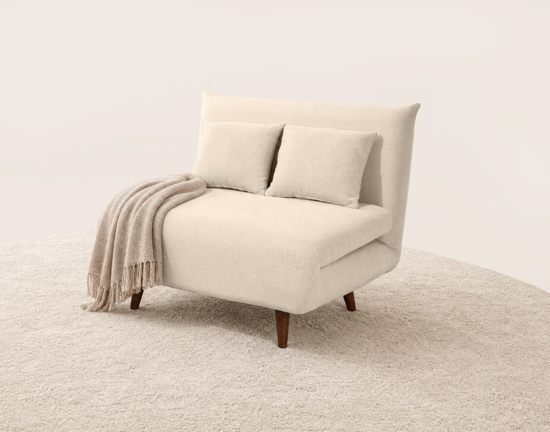 Lumi - Divano Letto Clic-Clac 1 Posto - Velluto a Coste - Beige