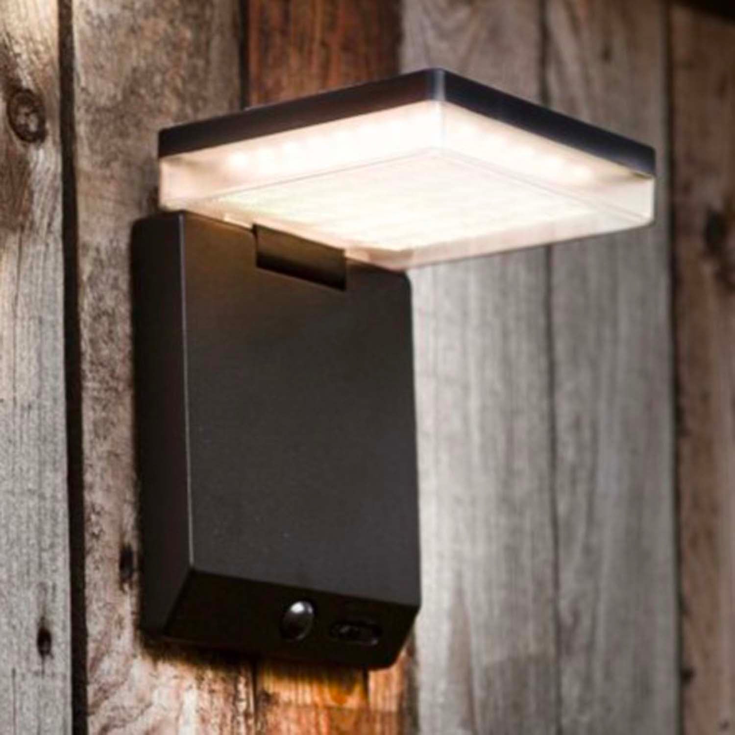 Moze Solar - Solar Wall Light - Aluminium - Matt Black