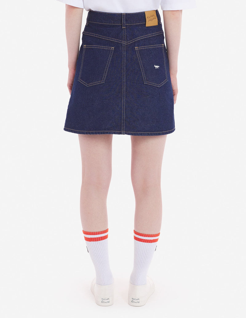 Maison Kitsuné - Mini A-Line Skirt In Indigo Denim - Washed Indigo - Women
