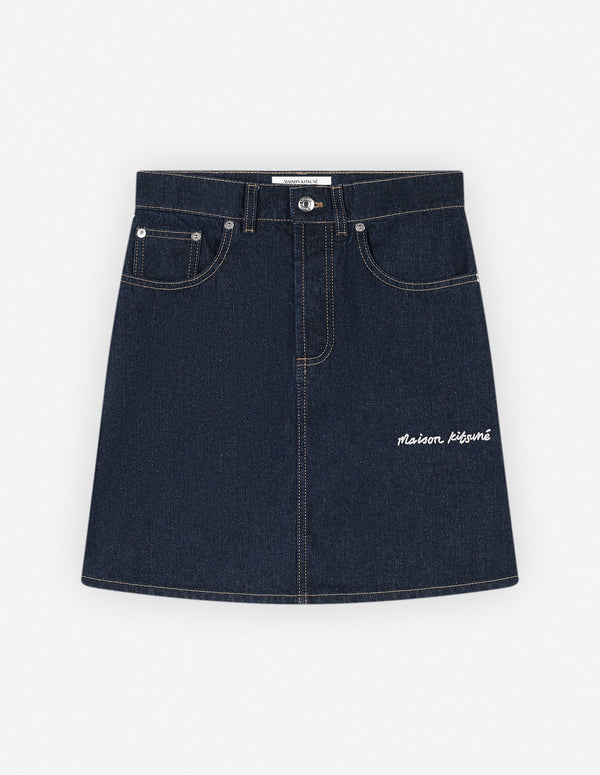 Mini A-Line Skirt In Indigo Denim - Washed Indigo - Femme