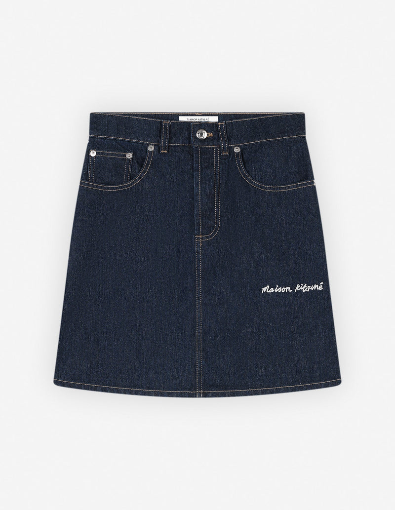 Maison Kitsuné - Mini A-Line Skirt In Indigo Denim - Washed Indigo - Women