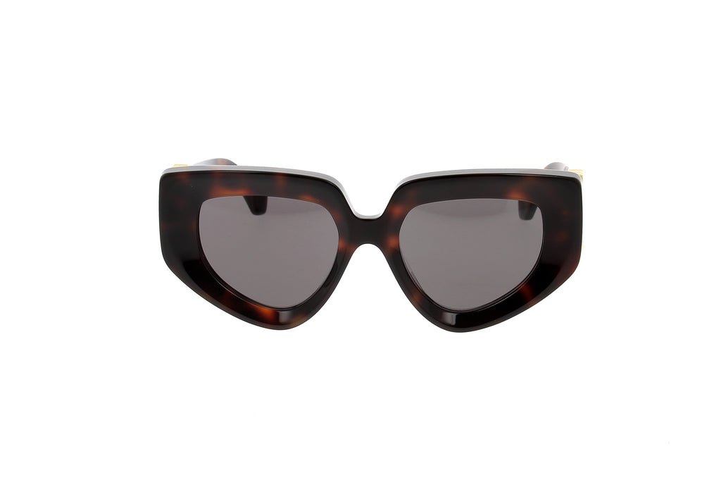 Luxury Eyewear – Sonnenbrillen - Loewe, braun-schwarze Sonnenbrille, Frontansicht auf weißem Hintergrund