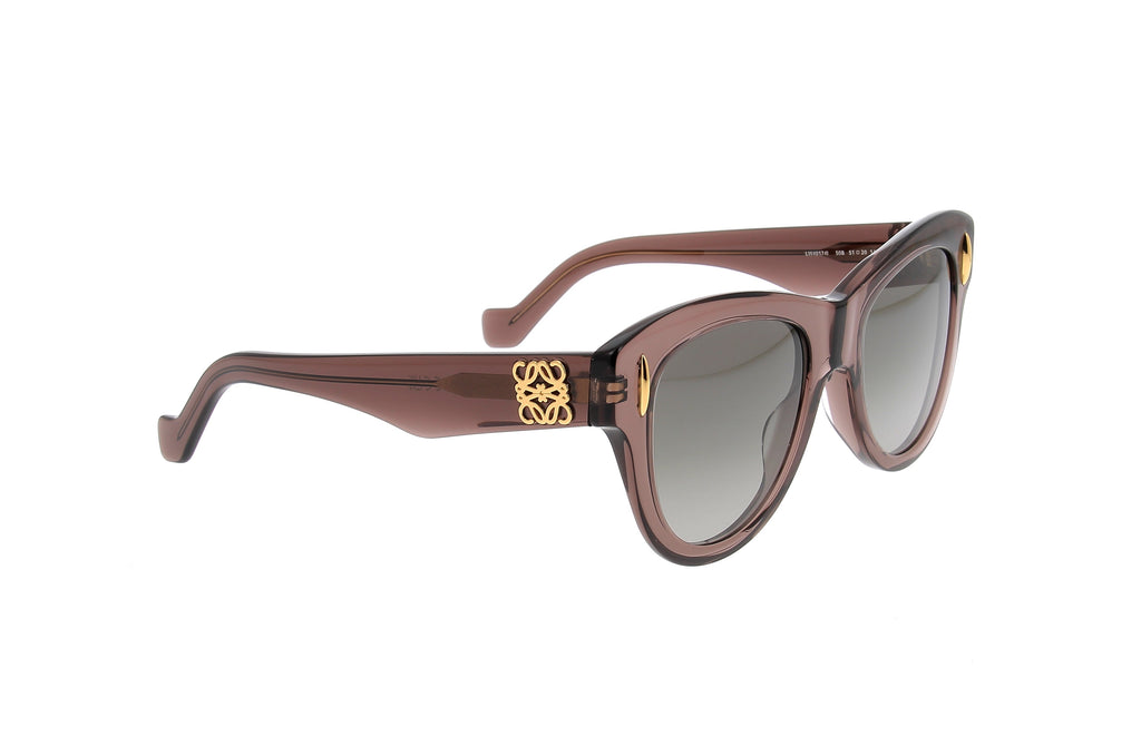 Luxury Eyewear – Occhiali Da Sole - Loewe, occhiali da sole marroni con lenti colorate, appoggiati su sfondo bianco