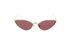 Luxury Eyewear – Lunettes De Soleil - Loewe, lunettes de soleil cat-eye dorées avec verres roses, vue de face
